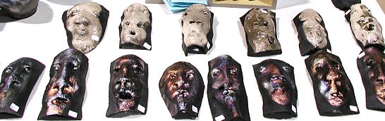 Raku Masks at the most recent showing in December 2001